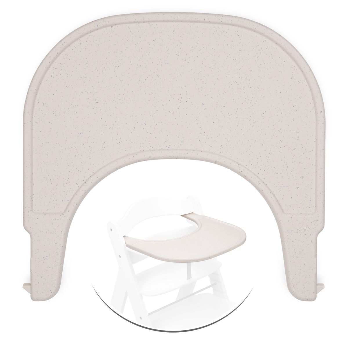 Spisebrett Click Tray for Alpha barnestol - Speckle Beige forfra