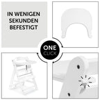 Montert Spisebrett og bord Click Tray til Alpha barnestol hvit på barnestol