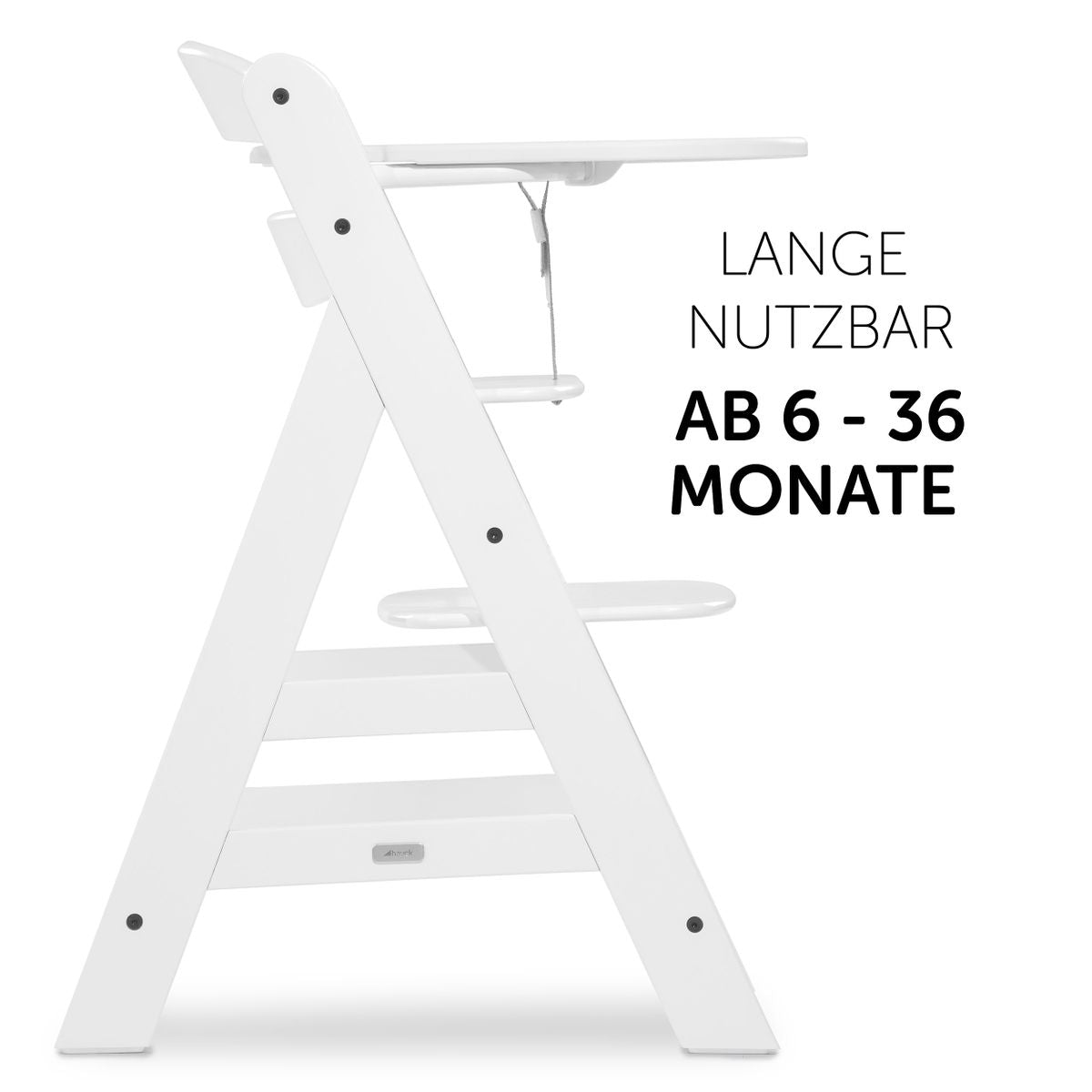 Spisebrett og bord Click Tray til Alpha barnestol hvit med barn som spiser