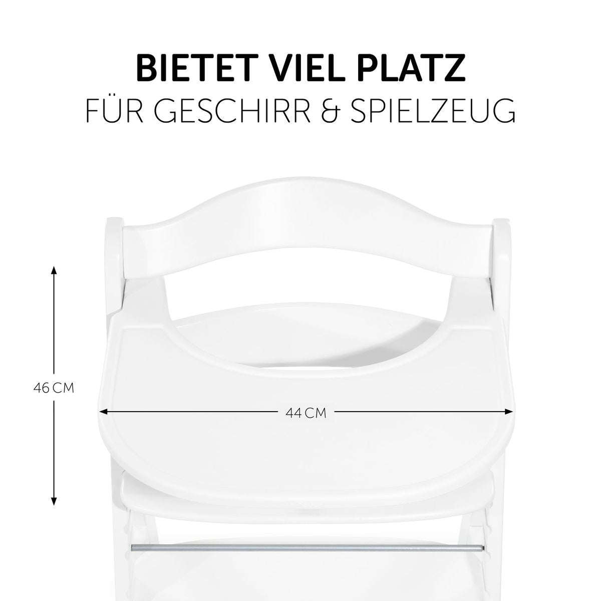 Oversikt over Spisebrett og bord Click Tray til Alpha barnestol hvit i rommet