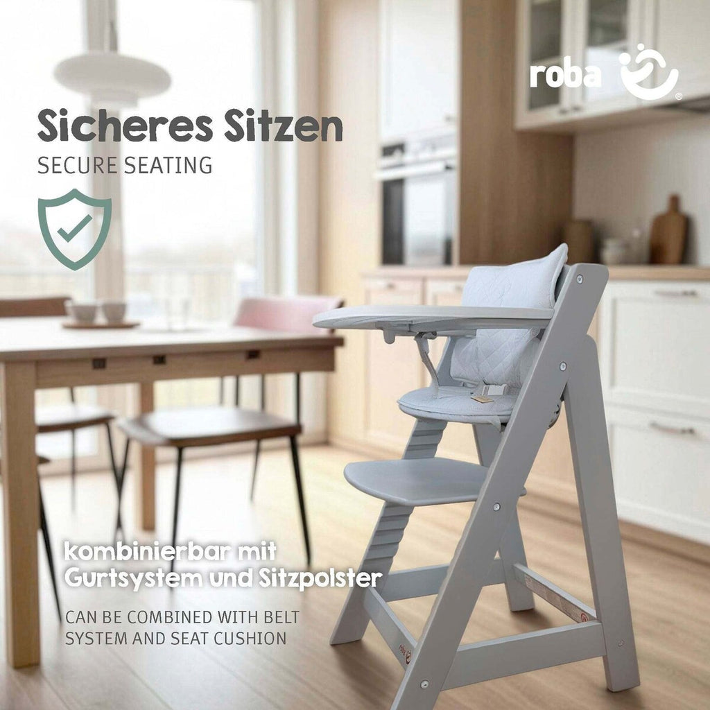 Spisebrett i plast for barnestol Sit Up Flex hvit bakside