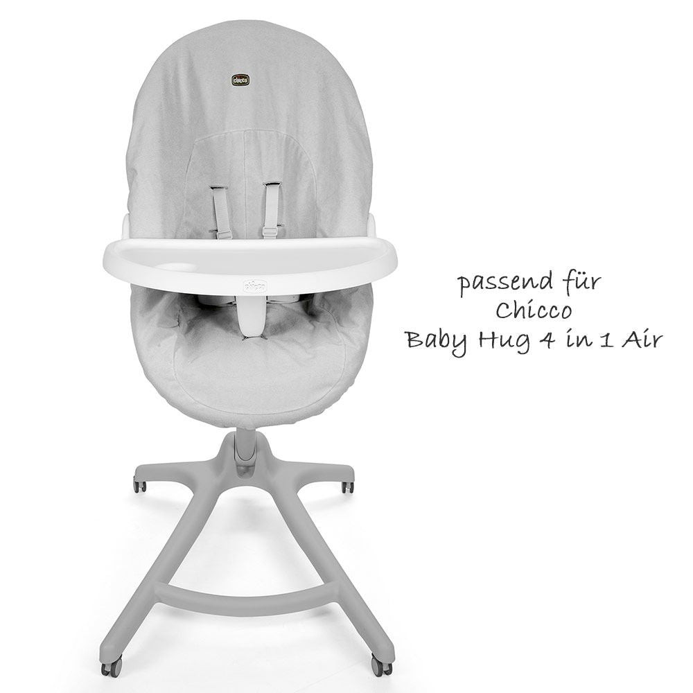 Spisebrett & setetrekk til Baby Hug 4 in 1 Air barnestol detalj av frottétrekk