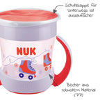 Spisesett 4 deler med tallerken, bestikk og drikkekopp, rosa - Nuk i bruk