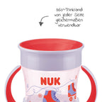Pakking av spisesett 4 deler med tallerken, bestikk og drikkekopp, rosa - Nuk