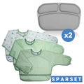 Spisesett 5 deler, 3 smekker og 2 silikon fra MiaMia, forfra