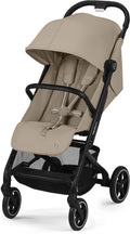 Sportsvogn Beezy Almond Beige med liggestilling forfra