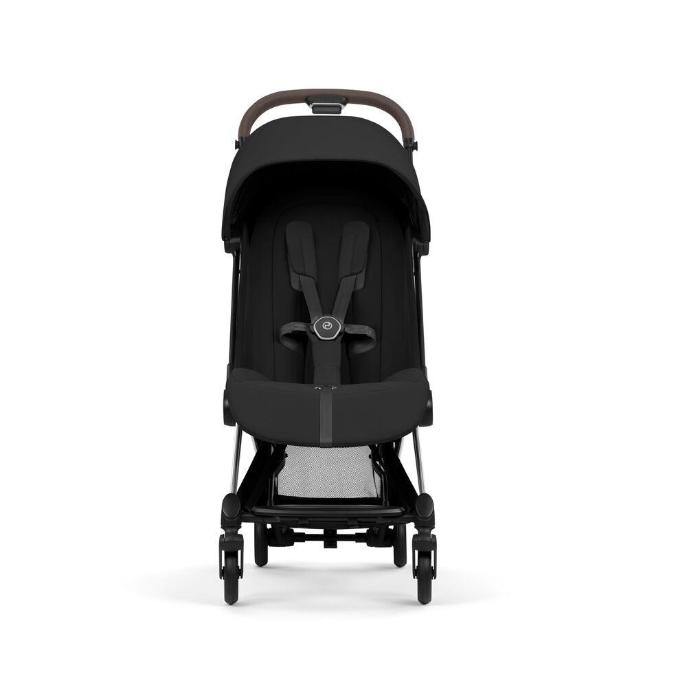 Sportsvogn Coya Sepia Black Chrome Brown ramme forfra