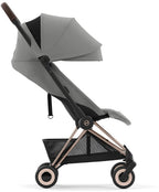 Sportsvogn Coya ultrakompakt Rosegold Mirage Grey sammenfoldet