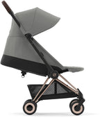 Sportsvogn Coya ultrakompakt Rosegold Mirage Grey justerbar benstøtte