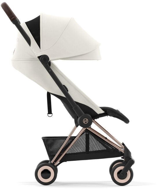 Sportsvogn Coya ultrakompakt Rosegold Off White liggeposisjon
