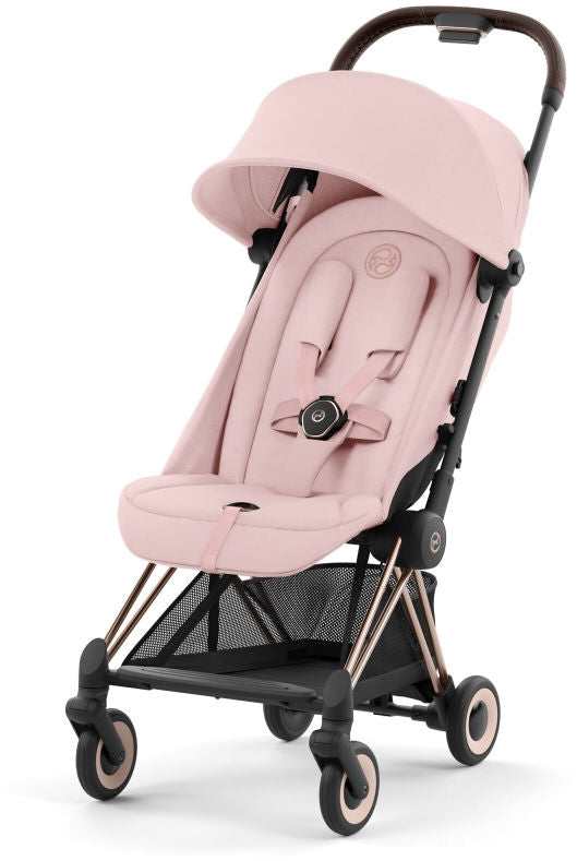 Sportsvogn Coya ultrakompakt Rosegold Peach Pink forfra