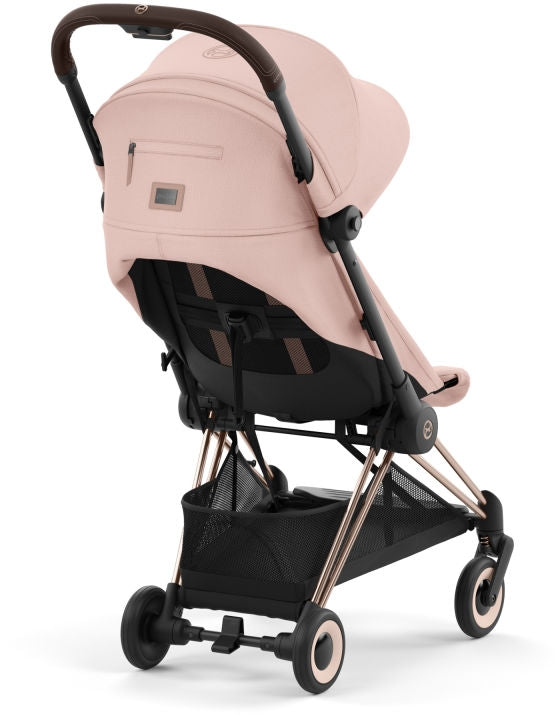Sportsvogn Coya ultrakompakt Rosegold Peach Pink integrert bærerem