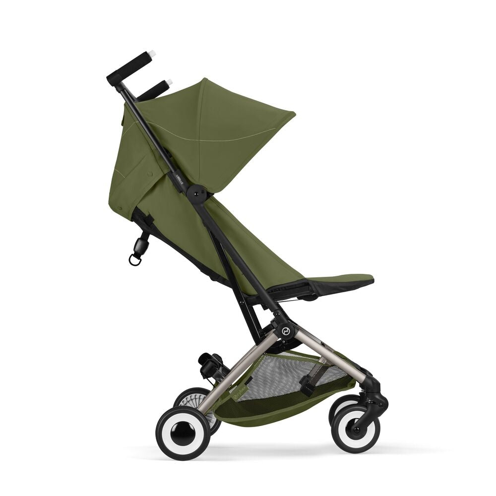 Sportsvogn Libelle Moss Green Cybex sete og beltesystem