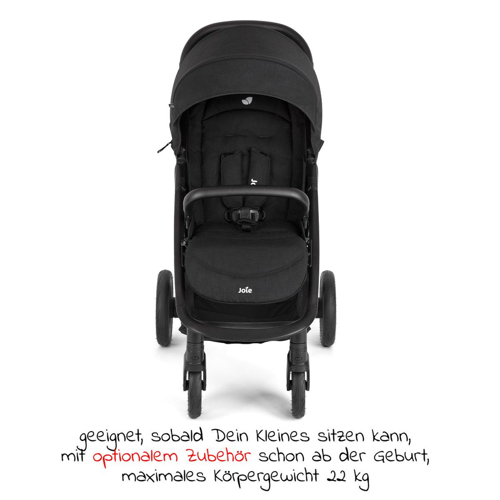 Sportsvogn Litetrax Pro opptil 22 kg montert med regntrekk