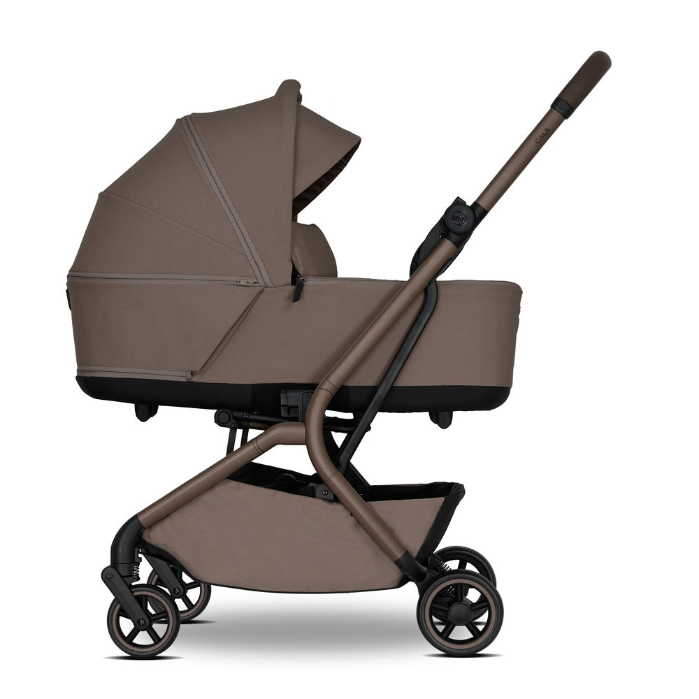 Sportsvogn LIYO cabin size IATA-godkjent Mocca Brown sammenfoldet