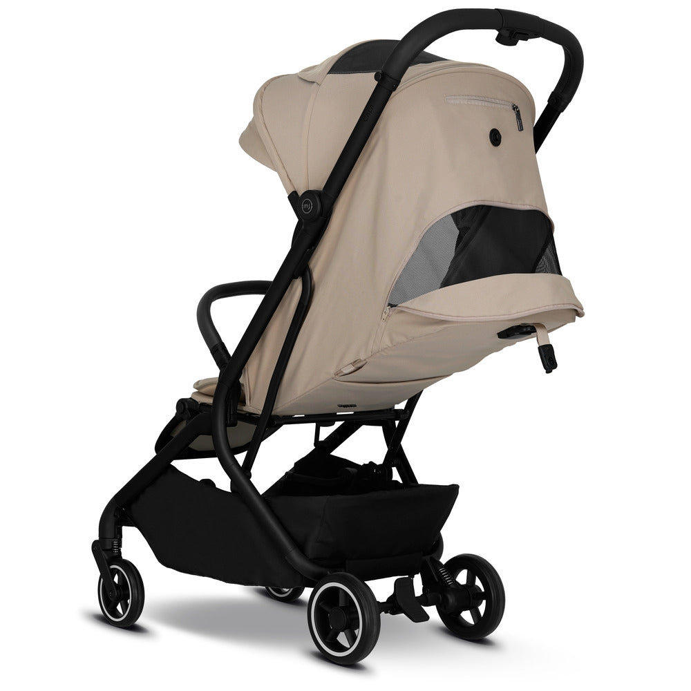 Sportsvogn LIYO cabin size IATA-godkjent Sandstone Beige sammenfoldet