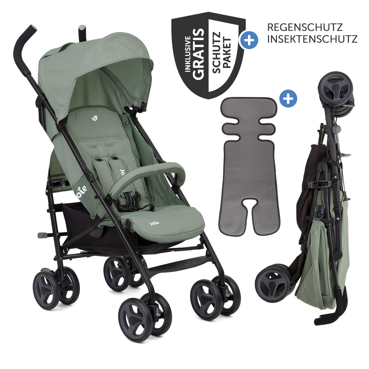 Sportsvogn Nitro LX 7,7 kg med regntrekk og insektnett fra Joie