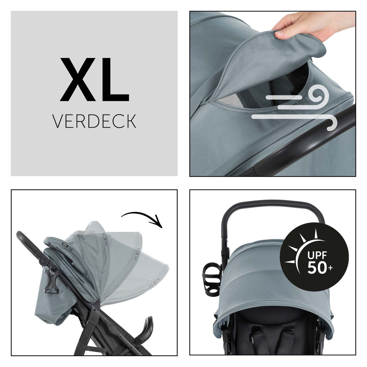 Sportsvogn Rapid 4D opp til 25 kg med XL kalesje med koppholder