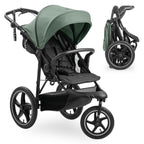 Sportsvogn Runner 3 med store luftdekk i Jungle Green forfra