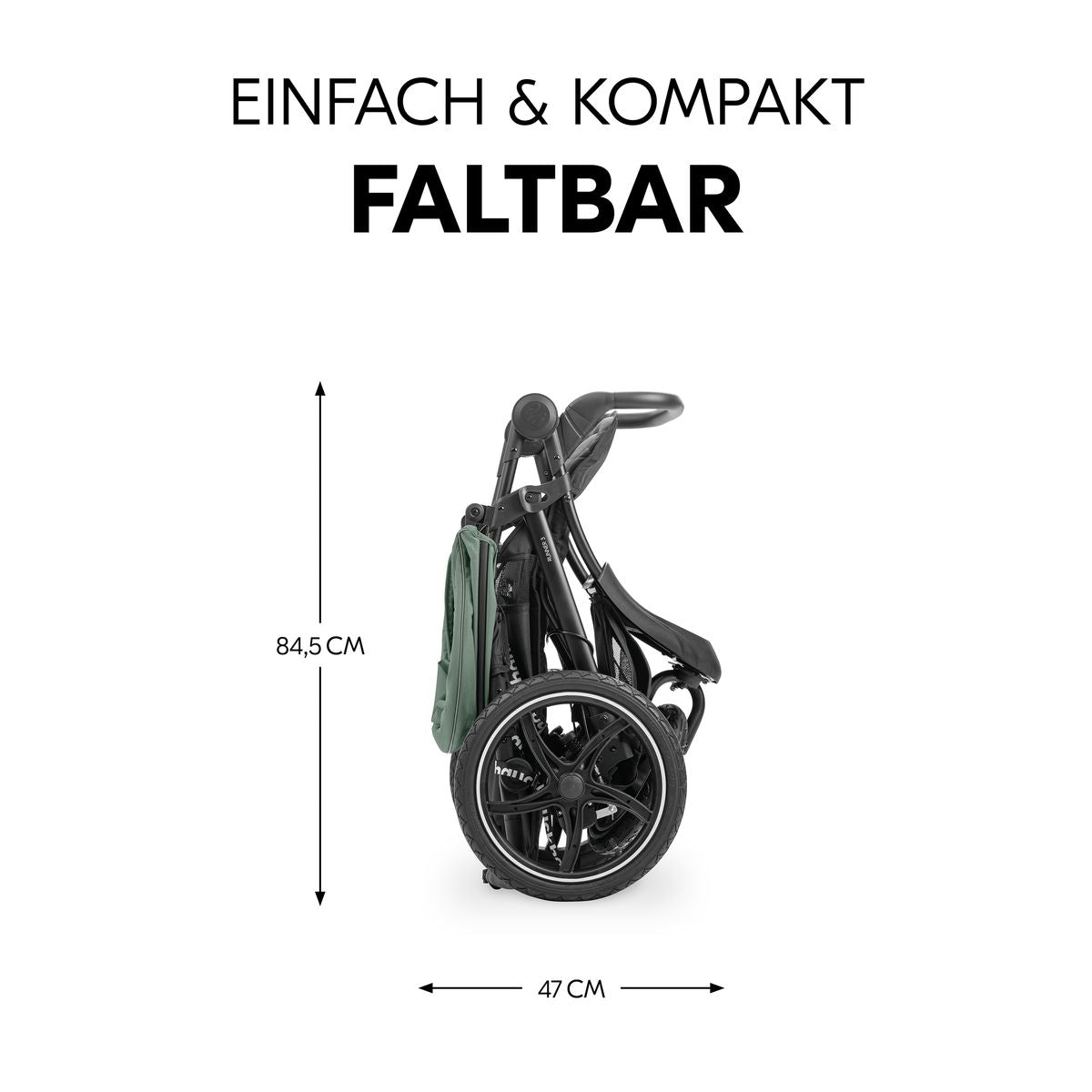 Sportsvogn Runner 3 med store luftdekk i Jungle Green og handlekurv