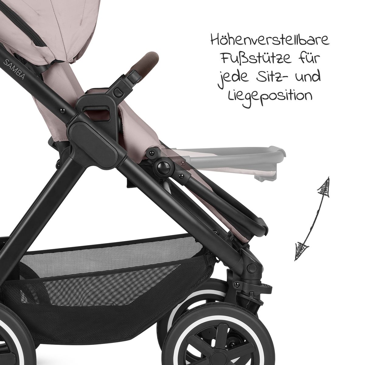 Sportsvogn Samba Pure Edition med sportssete og handlekurv