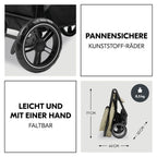 Sportsvogn Shop N Care 2-i-1 reisesett med bilstol Olive med barn