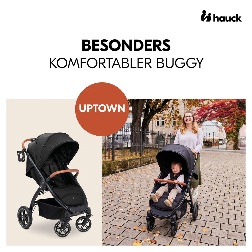 Sportsvogn UpTown med liggefunksjon 22 kg Melange Black bakside