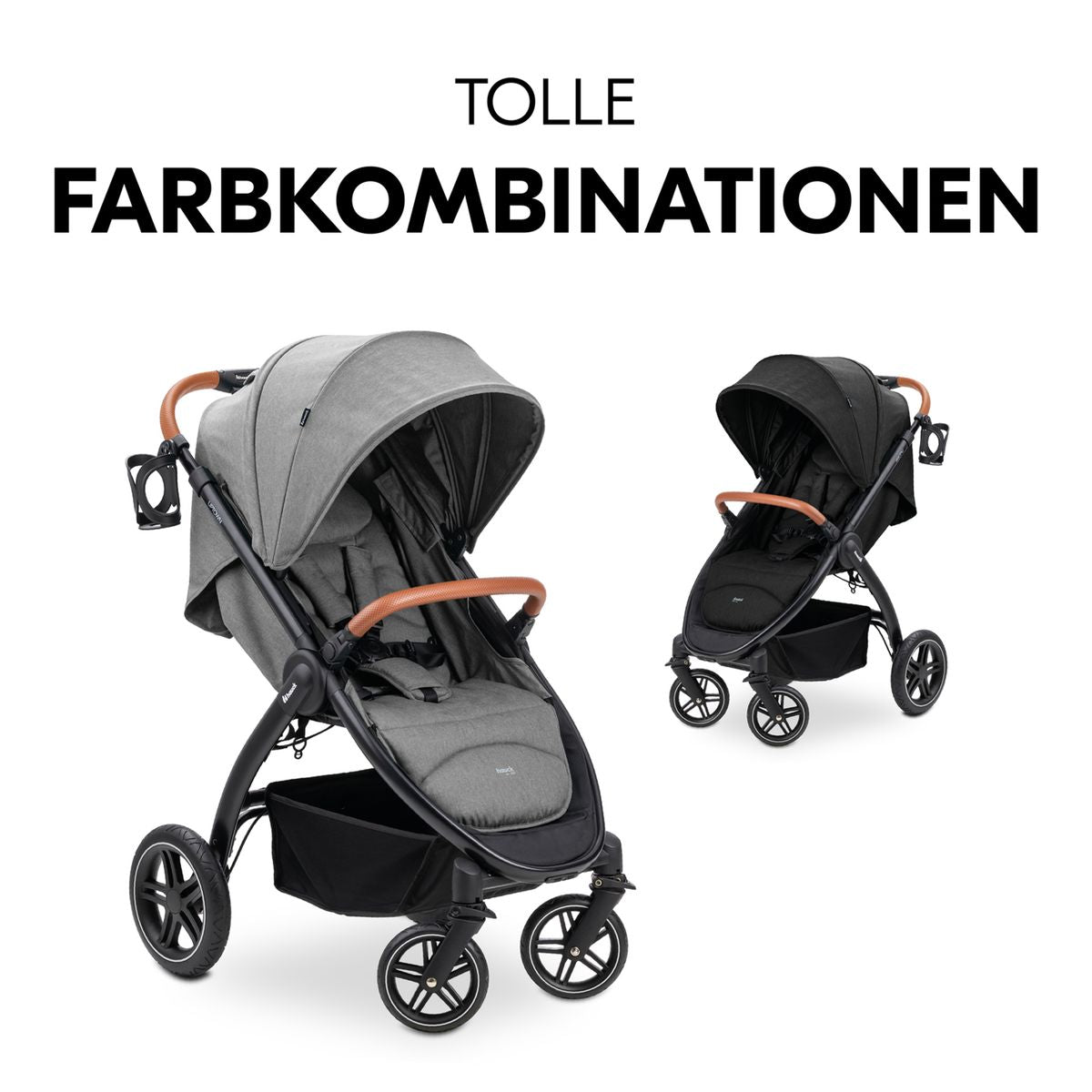 Nærbilde av hjul på Sportsvogn UpTown med liggefunksjon og tilbehør