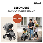 Sportsvogn UpTown med liggefunksjon Melange Grey bakside