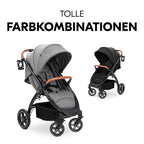 Sportsvogn UpTown med liggefunksjon Melange Grey sammenfoldet