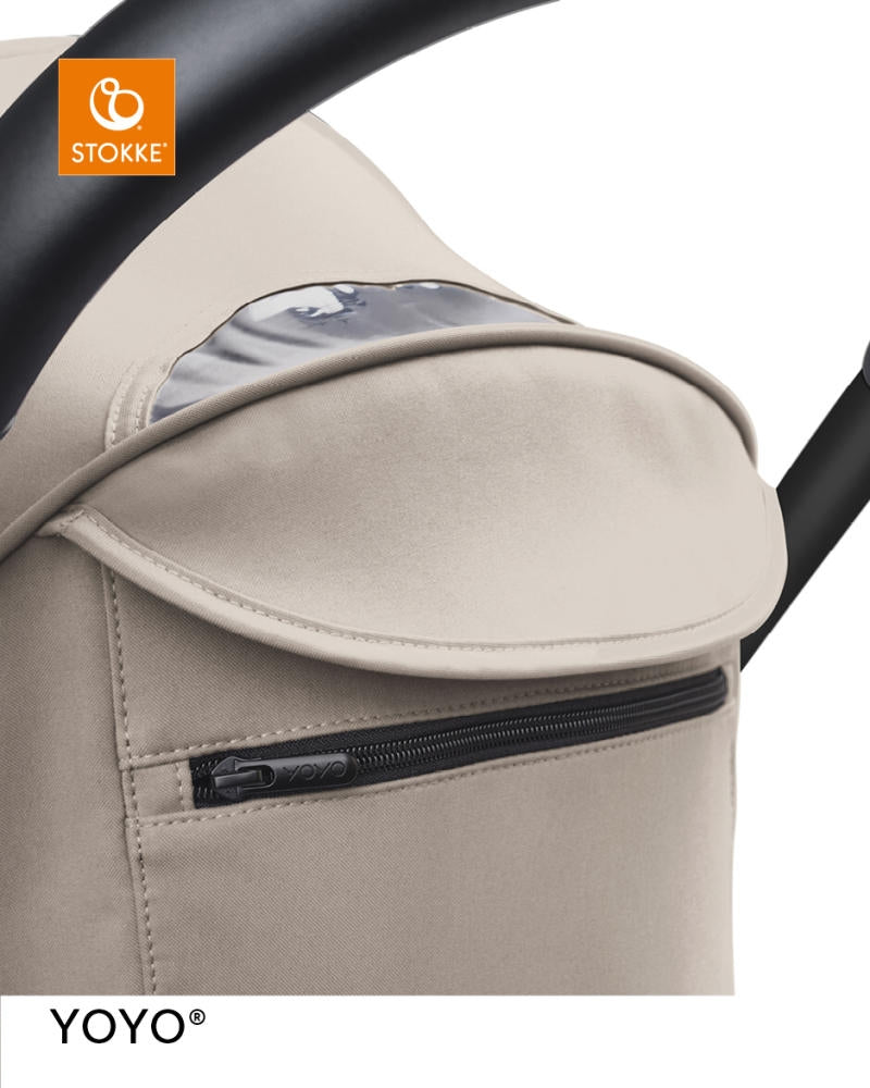 Montert Sportsvogn YOYO³ med tekstilsete 6+ Taupe i bruk