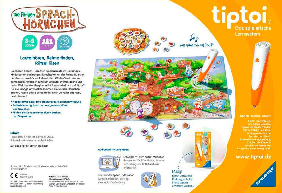 Språkspill tiptoi fra 3 år 1-4 spillere - Ravensburger bakside