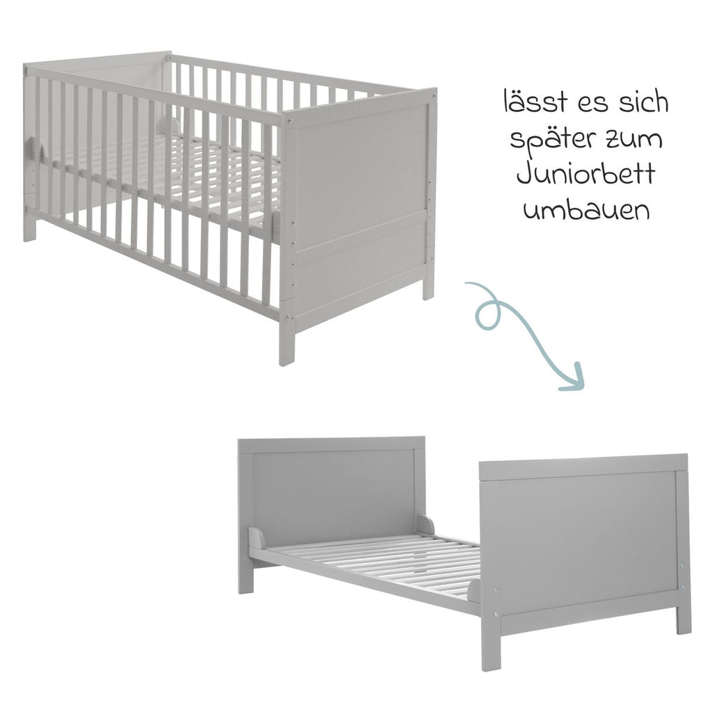 Sprinkelseng med 3-trinns justerbar bunn 70 x 140 cm taupe bakside