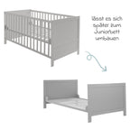 Sprinkelseng med 3-trinns justerbar bunn 70 x 140 cm taupe bakside