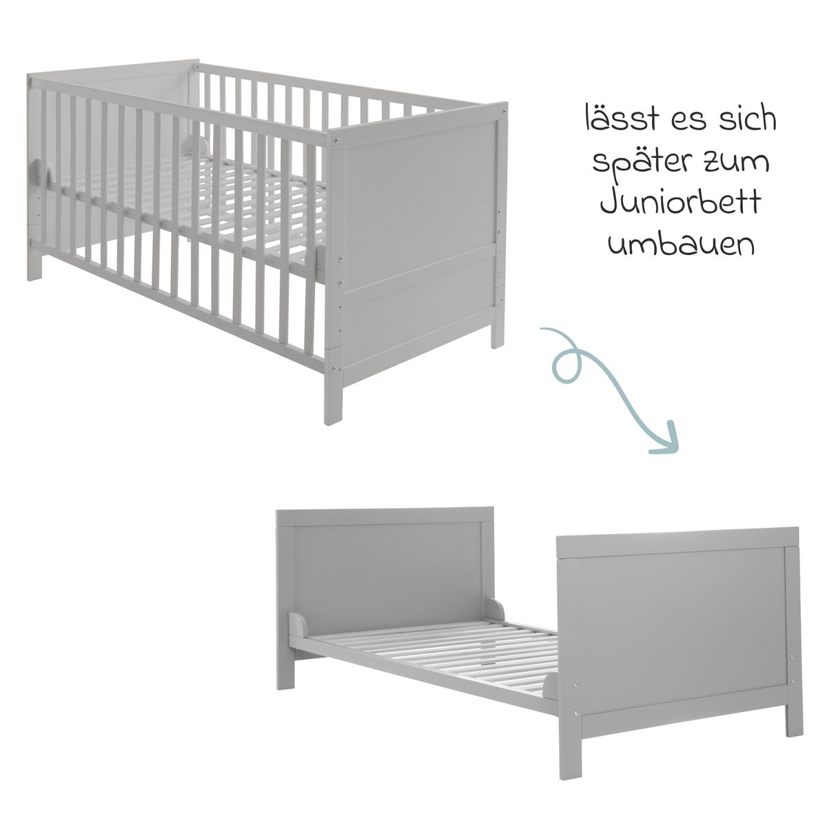 Sprinkelseng med 3-trinns justerbar bunn 70 x 140 cm taupe bakside