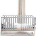 Sprinkelseng med 3-trinns justerbar bunn 70 x 140 cm taupe detalj av hjørne