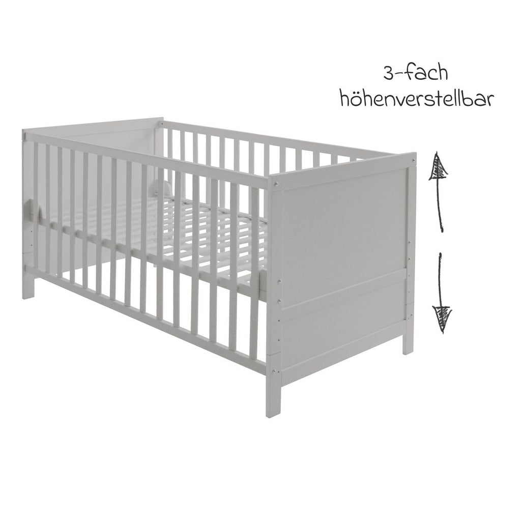 Montert Sprinkelseng med 3-trinns justerbar bunn 70 x 140 cm taupe i barnerom