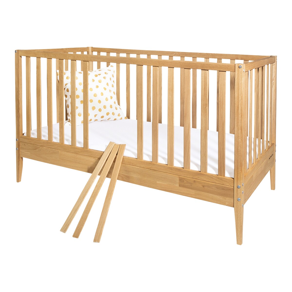Sprinkelseng Alva 70 x 140 cm i massiv eik bakside