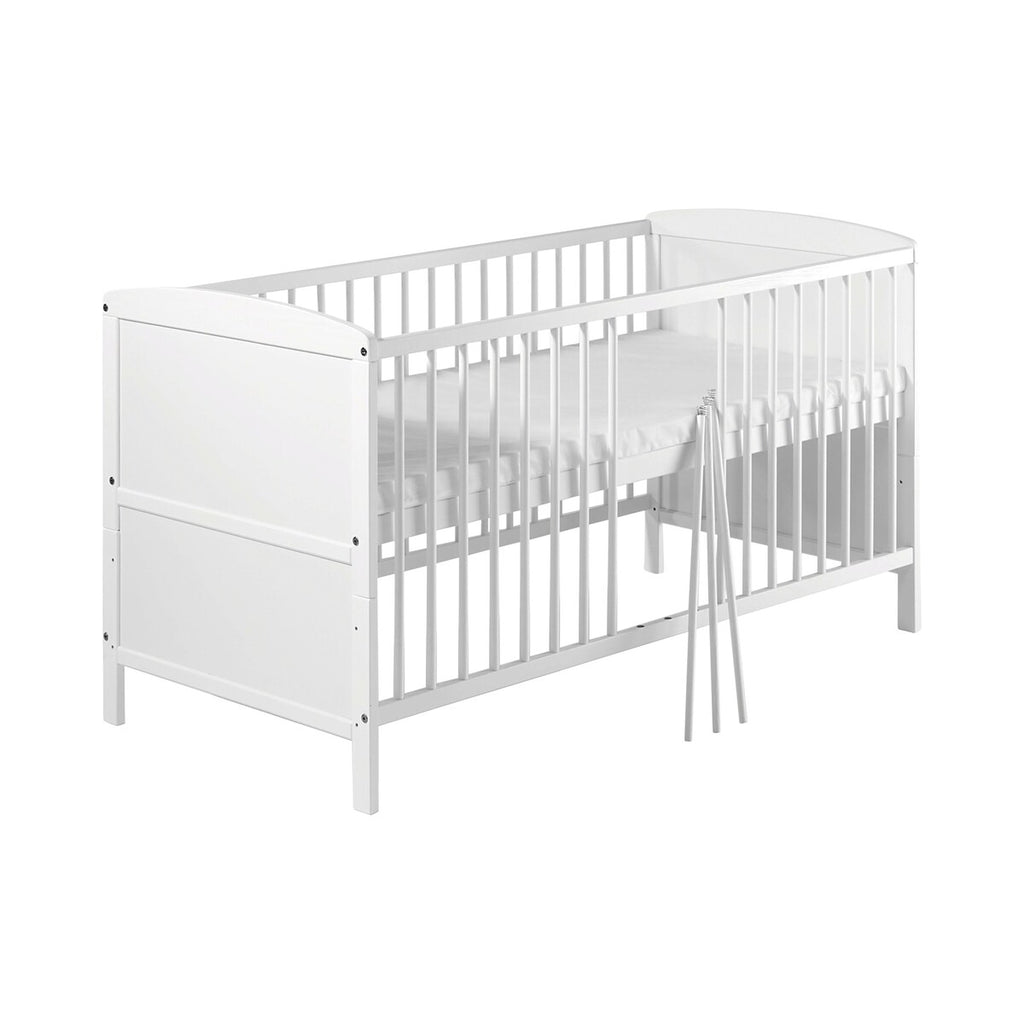 Detalj av Sprinkelseng med komplett utstyr Conny 70x140 cm furu med himmelstang