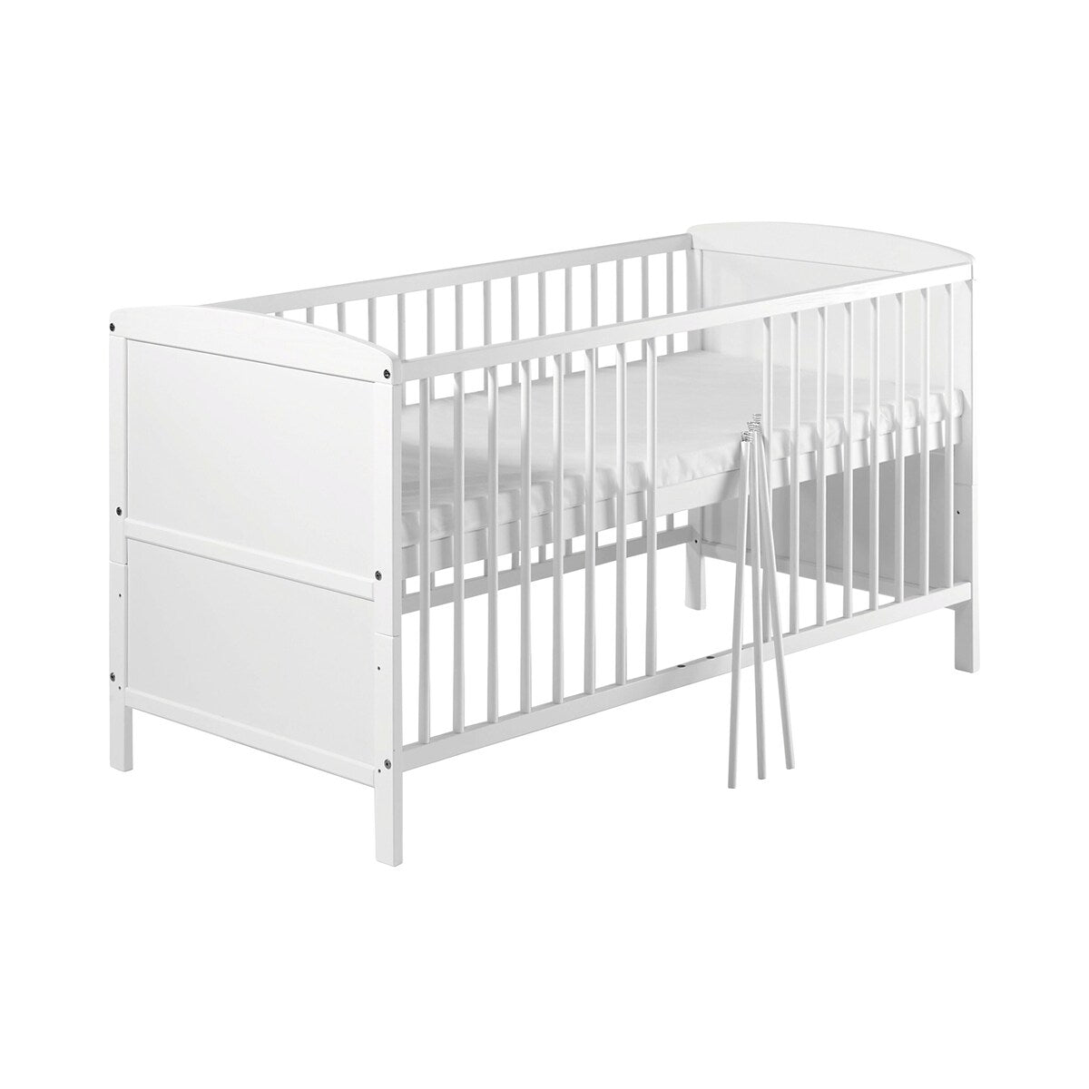 Detalj av Sprinkelseng med komplett utstyr Conny 70x140 cm furu med himmelstang