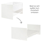 Sprinkelseng Lilo med justerbar bunn 70 x 140 cm hvit bakside