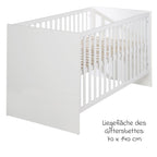 Detalj av sprinkelseng Lilo med justerbar bunn 70 x 140 cm hvit