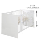 Montert sprinkelseng Lilo med justerbar bunn 70 x 140 cm hvit i barnerom
