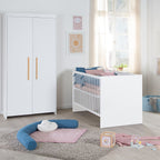 Sprinkelseng Lilo med justerbar bunn 70 x 140 cm hvit med madrass