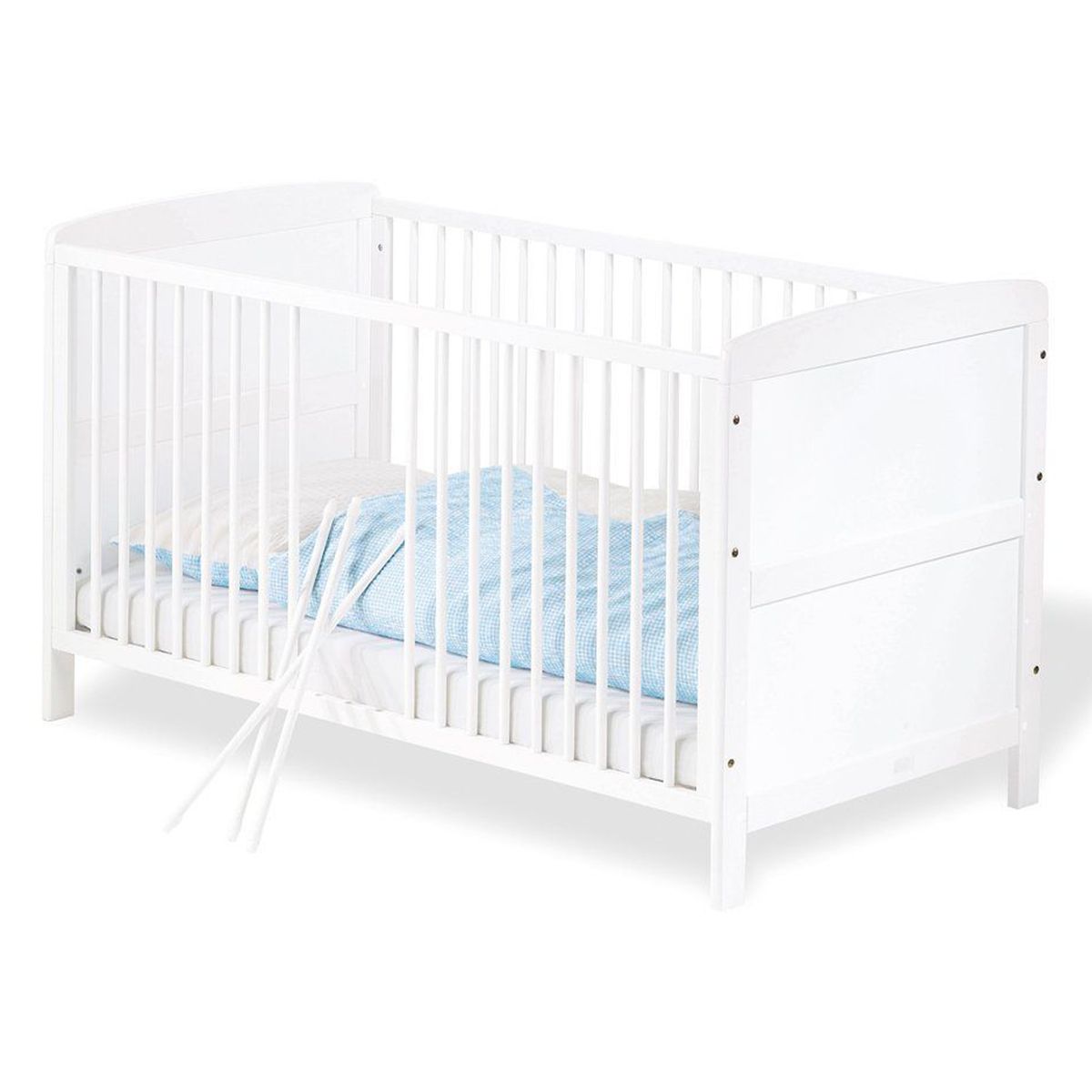 Sprinkelseng Viktoria 70 x 140 cm i hvitt - Pinolino sett forfra