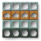 Stableleker i silikon 16 stk 4x4 cm Green multi mix bakside
