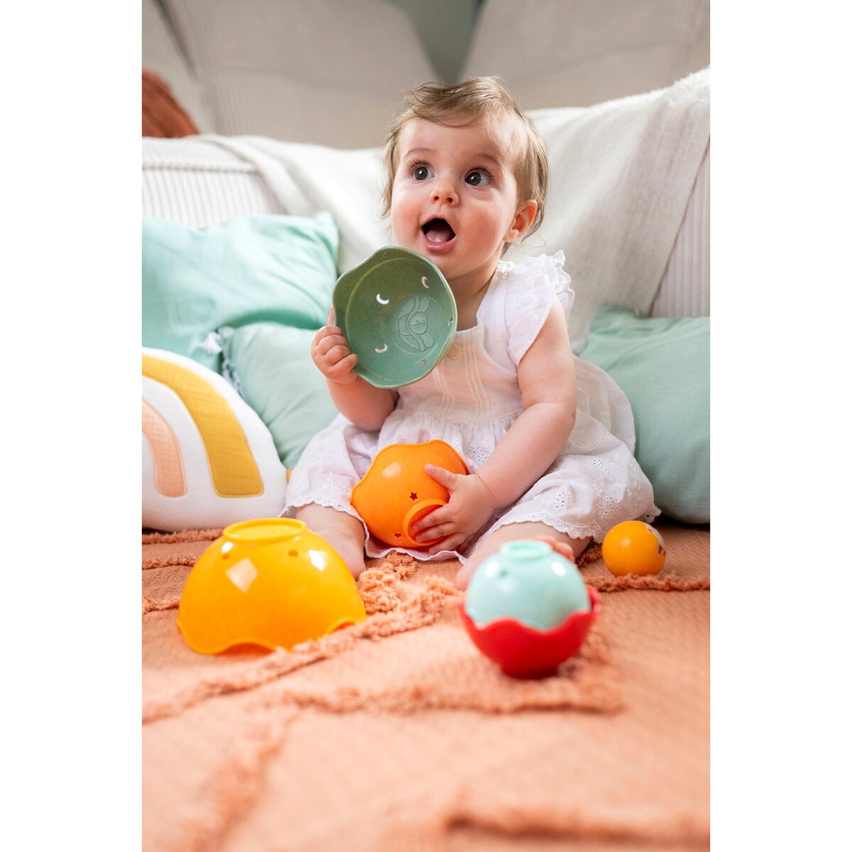 Stableskåler med ball og bjelle fra Sophie la girafe samlet