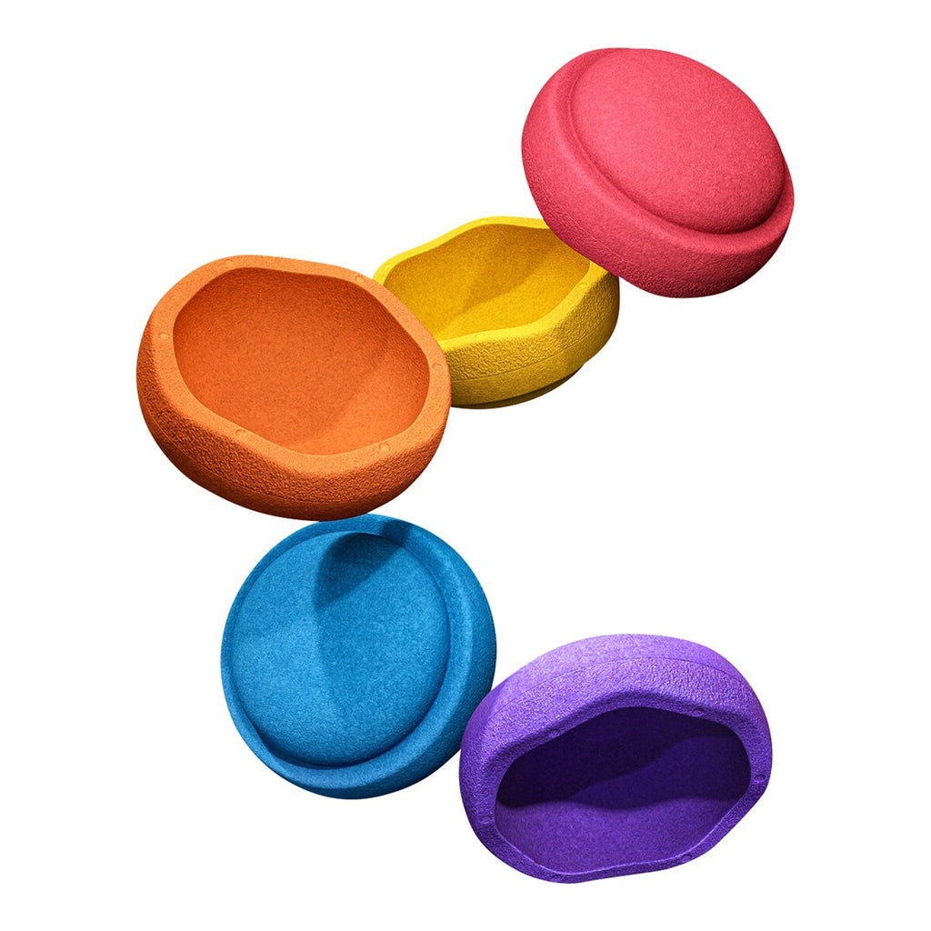 Nærbilde av Stablesteiner Mini rainbow 6-delers sett