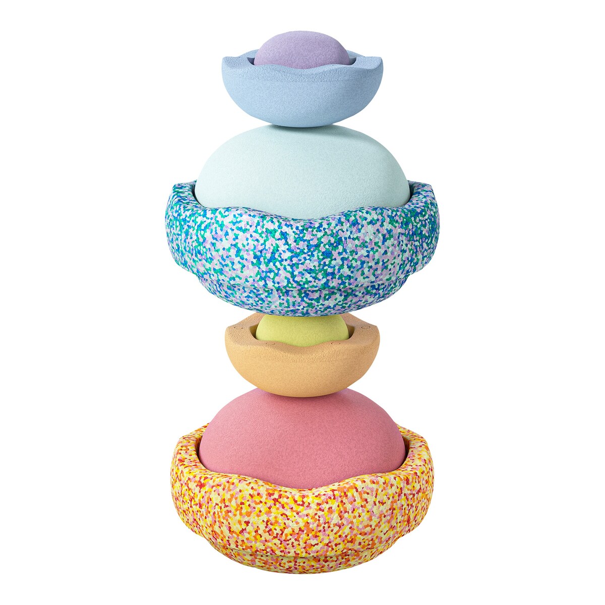 Bakside av Stablesteiner Summer Rainbow 8-delers sett med regnbuefarger