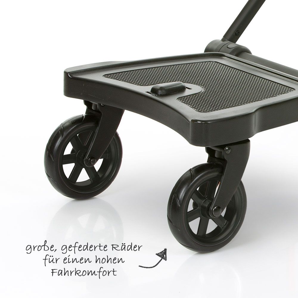 Detalj av fjærede hjul på Ståbrett Kiddie Ride On 2